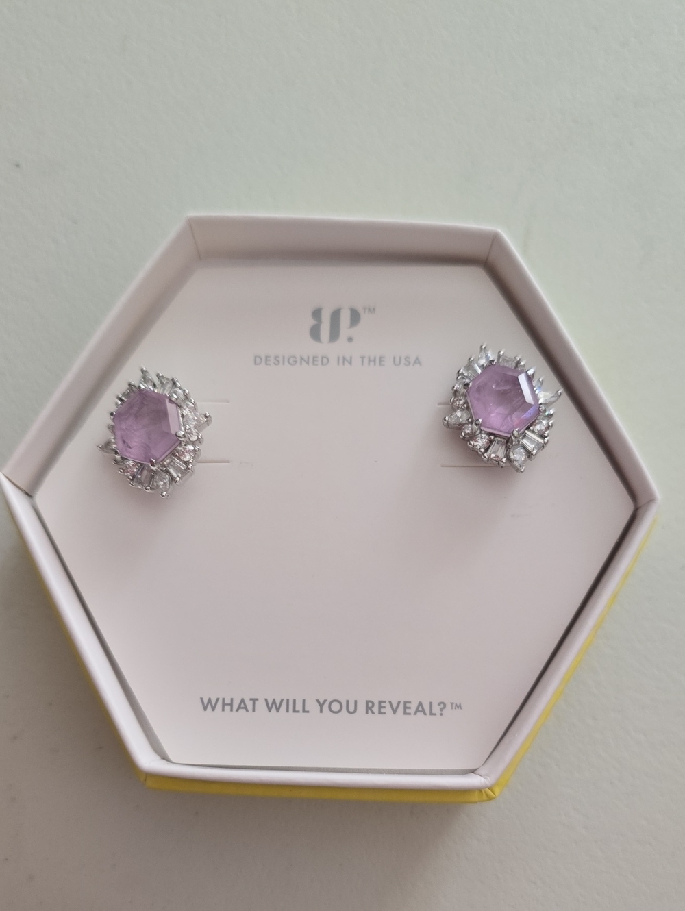 bp Lavender Gem Halo Stud Earrings